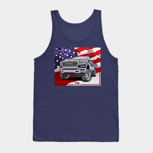 Dodge Ram and The American Flag by Gas Autos Tank Top